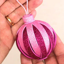 Bolinha de Natal com EVA Glitter