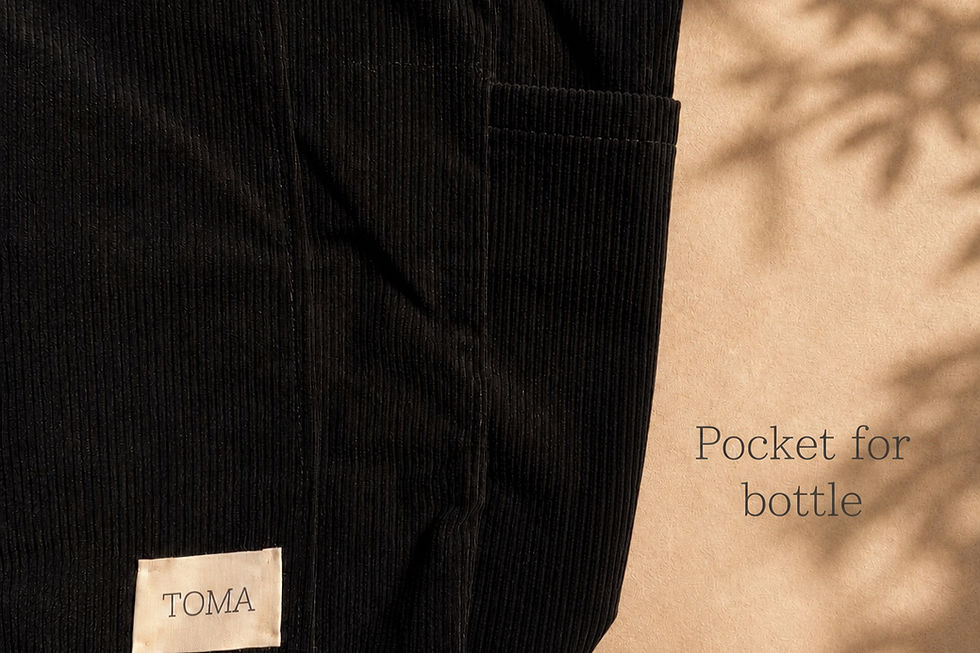 Thumbnail: Black corduroy yoga tote 