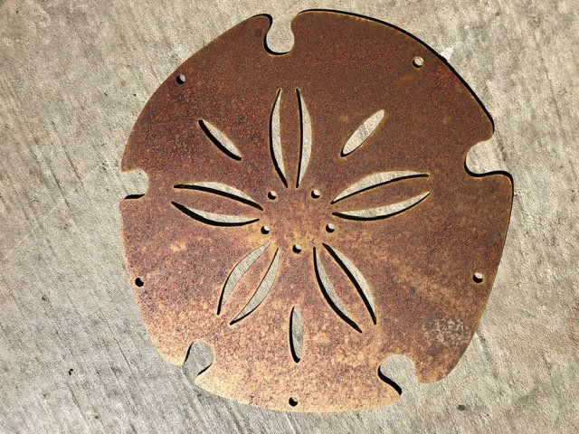 Thumbnail: Sand Dollar - Rusted - Metal Wall Art - Nautical Marine Seal Life - Beach