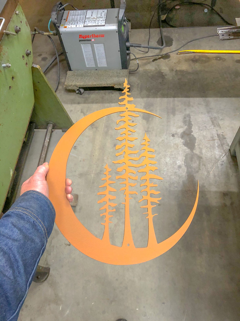 Thumbnail: Trees In Moon- Tree Moon - Steel wall decor - Metal Wall art - Metal Home Decor 