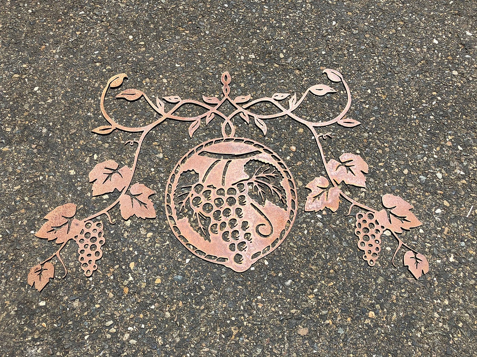 Thumbnail: Backsplash Artwork - Grapevine Backsplash - Rusted Grapevines - Grapes - Wine - 