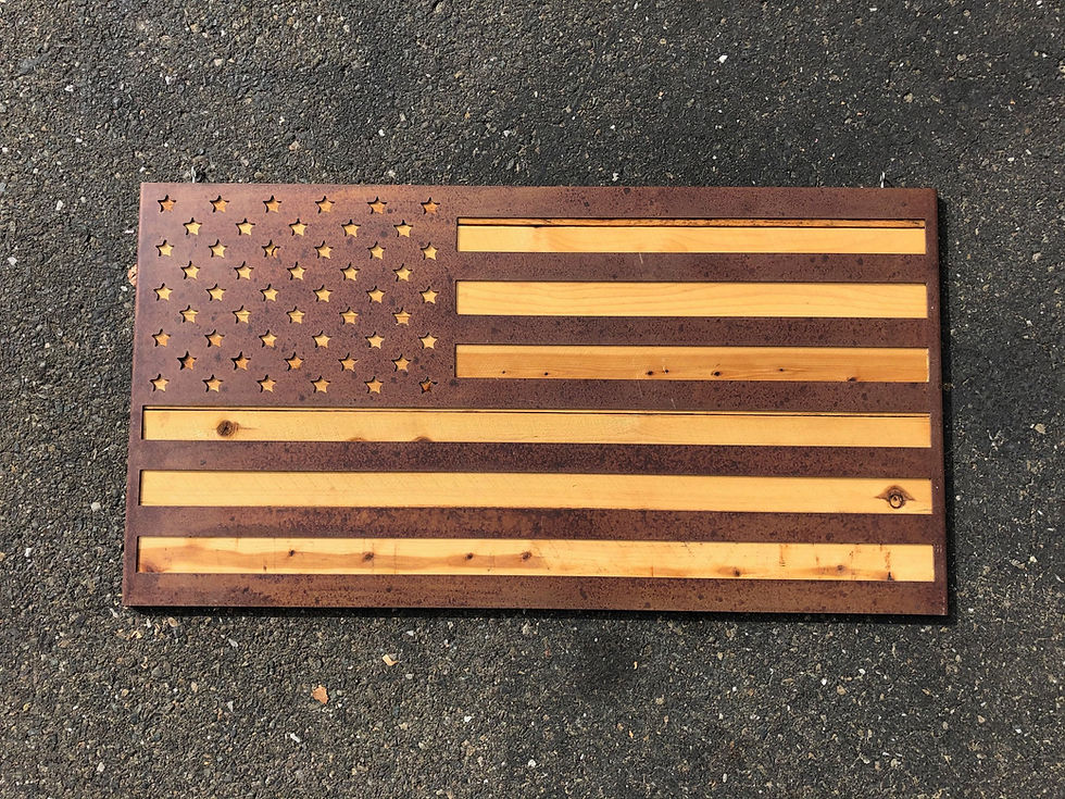 Thumbnail: Metal American Flag Wall Art - Metal American Flag - Rusted American Flag - Meta