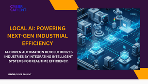 Conceptual image of an AI-powered automation solution depicting advanced robotics, data flow, and smart machinery optimizing a modern industrial setting.