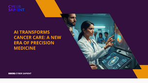 A medical team, including a South Asian female oncologist, uses AI software on a large touchscreen to analyze a 3D human model, highlighting tumors and treatment areas, in a modern hospital setting.