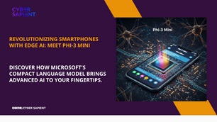 A smartphone with a glowing, intricate circuit board overlay and a central processing unit, symbolizing the Phi-3 Mini's on-device AI capabilities breaking through a digital neural network.