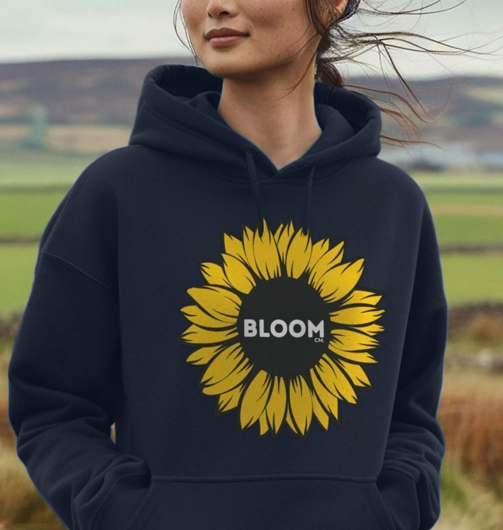 Thumbnail: Womens Unisex Organic Cotton Sunflower Hoodie Jumper - Candy Marx