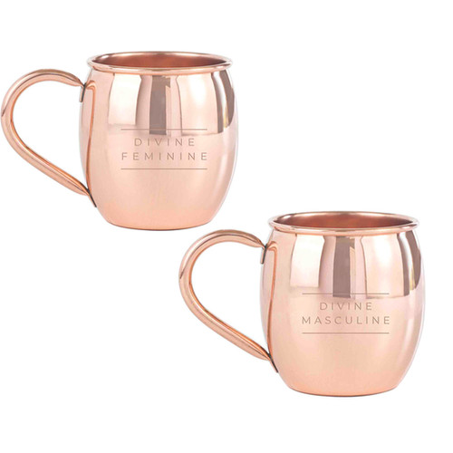 DIVINE Couples Set - Pure Solid Copper Mugs | Candy Marx