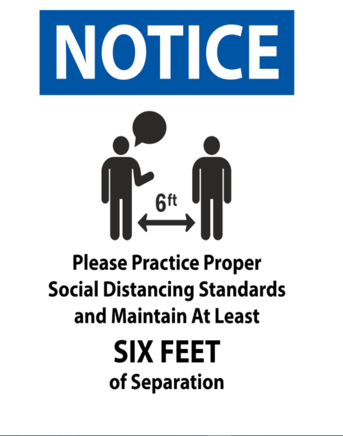 #CV928 NOTICE MAINTAIN 6 FEET