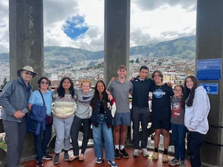 The team at the top of the basilica