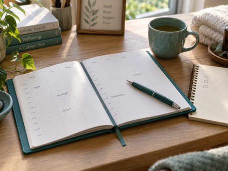 a diary open with a pen laying on top