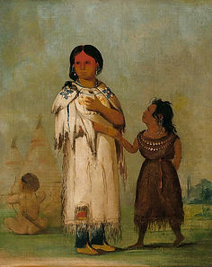 George Catlin – Assiniboin-Frau mit Kind – 1985.66.181 – Smithsonian American Art Museum