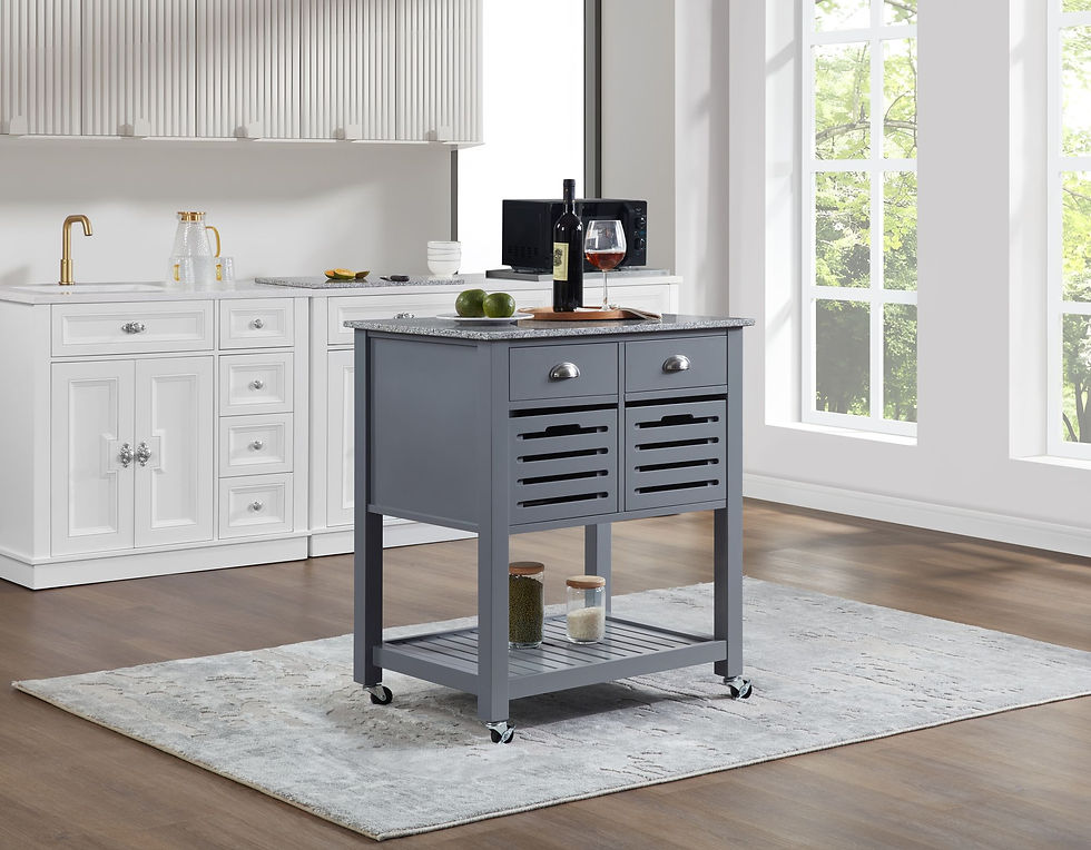 Thumbnail: Mobile Rolling Kitchen Island Trolley Serving Cart with Underneath Drawer & Slid