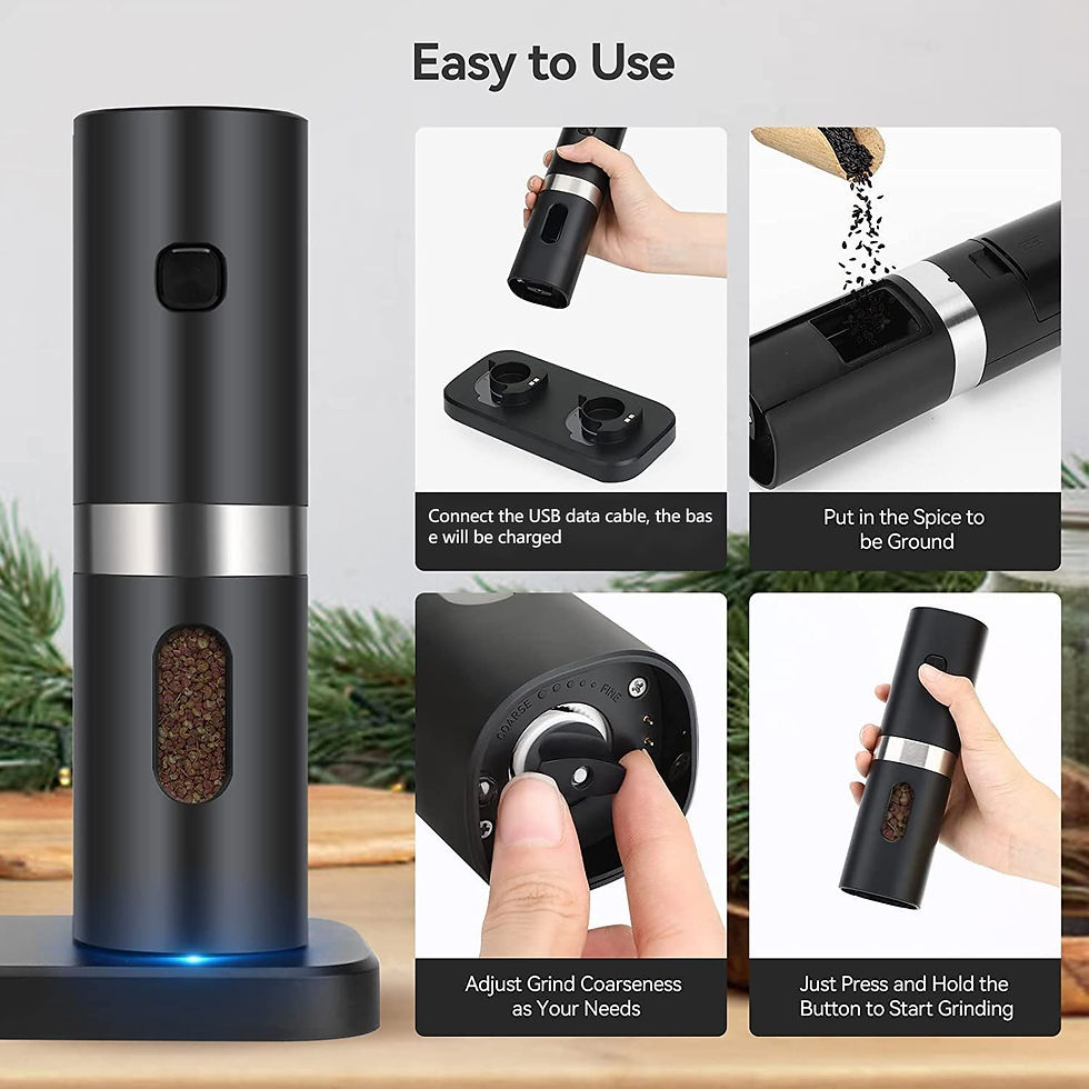 Thumbnail: Electric Salt And Pepper Grinder Set With Charging Base Automatic Salt Pepper Mi