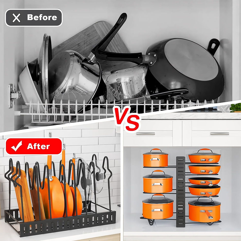 Thumbnail: Pot Organizer Rack 8 Tiers Pots and Pans Organizer, Pot Lid Organizer for Kitche