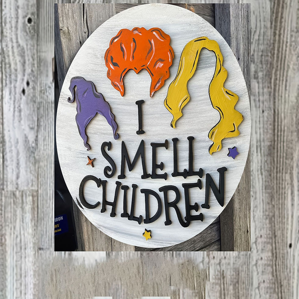 Thumbnail: 1pc, Halloween Door Sign, I Smell Children Hanging Sign For Front Door Rustic Wo