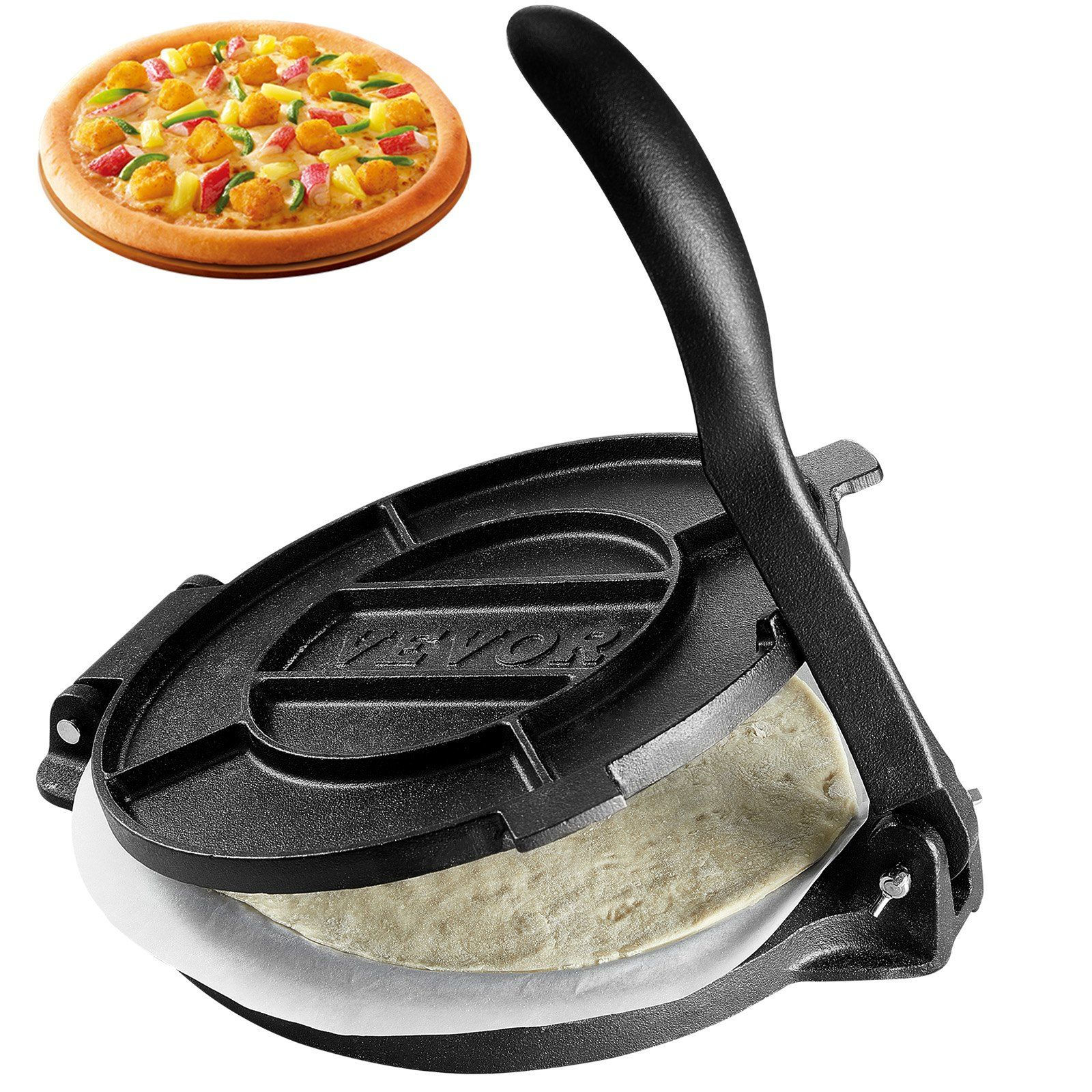 VEVOR Tortilla Press, 10 Inch Tortilla and Roti Maker, Cast Iron Heavy Duty Tort