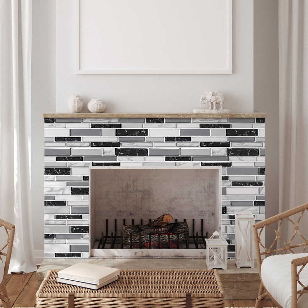 Thumbnail: 10Pcs Peel and Stick Backsplash 12x12x0.78 in Self-Adhesive Wall Tile Stone-Look