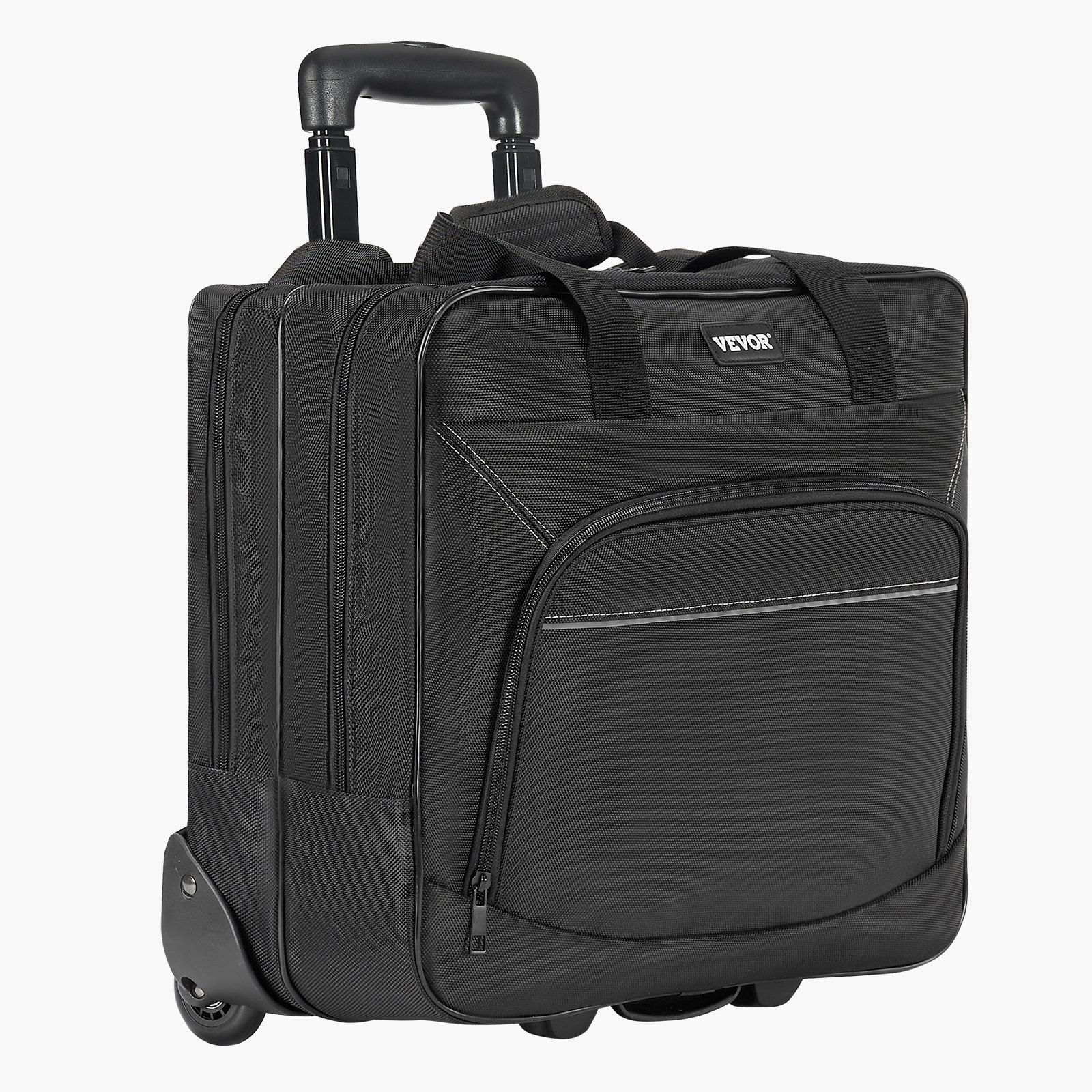 Rolling Laptop Bag 15.6 Inch Wheeled Computer Bag for Work Women & Men Black