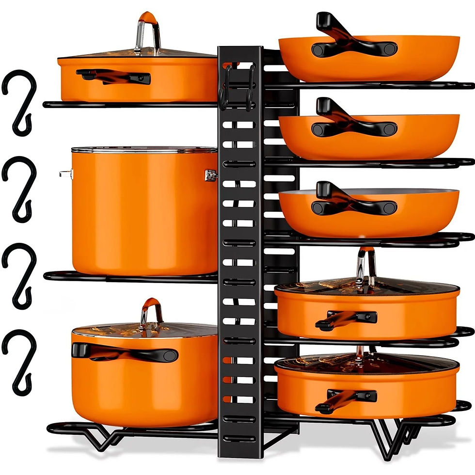 Thumbnail: Pot Organizer Rack 8 Tiers Pots and Pans Organizer, Pot Lid Organizer for Kitche