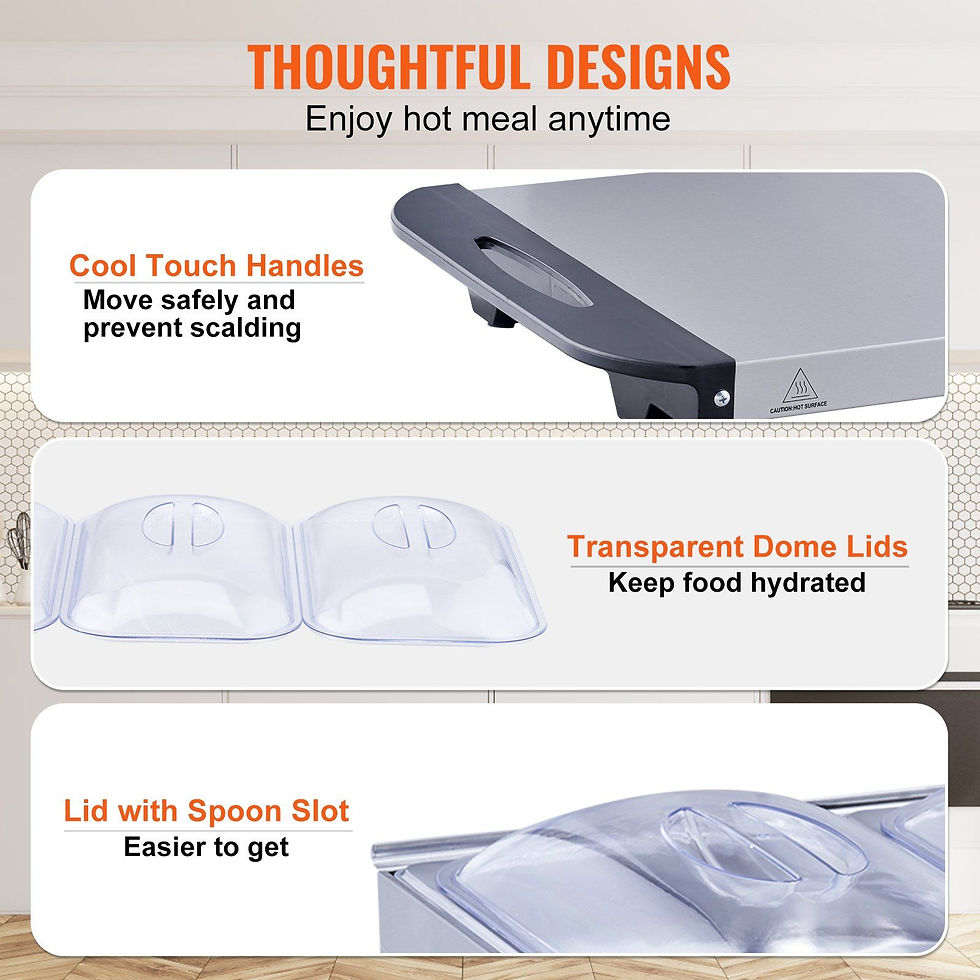 Thumbnail: VEVOR Electric Buffet Server & Food Warmer, 25.6" x 15" Portable Stainless Steel