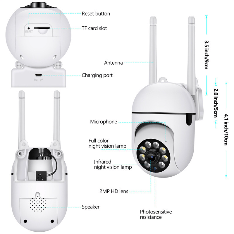 Thumbnail: 1080P HD 2.4Ghz WiFi Wireless Smart Home Security Cameras