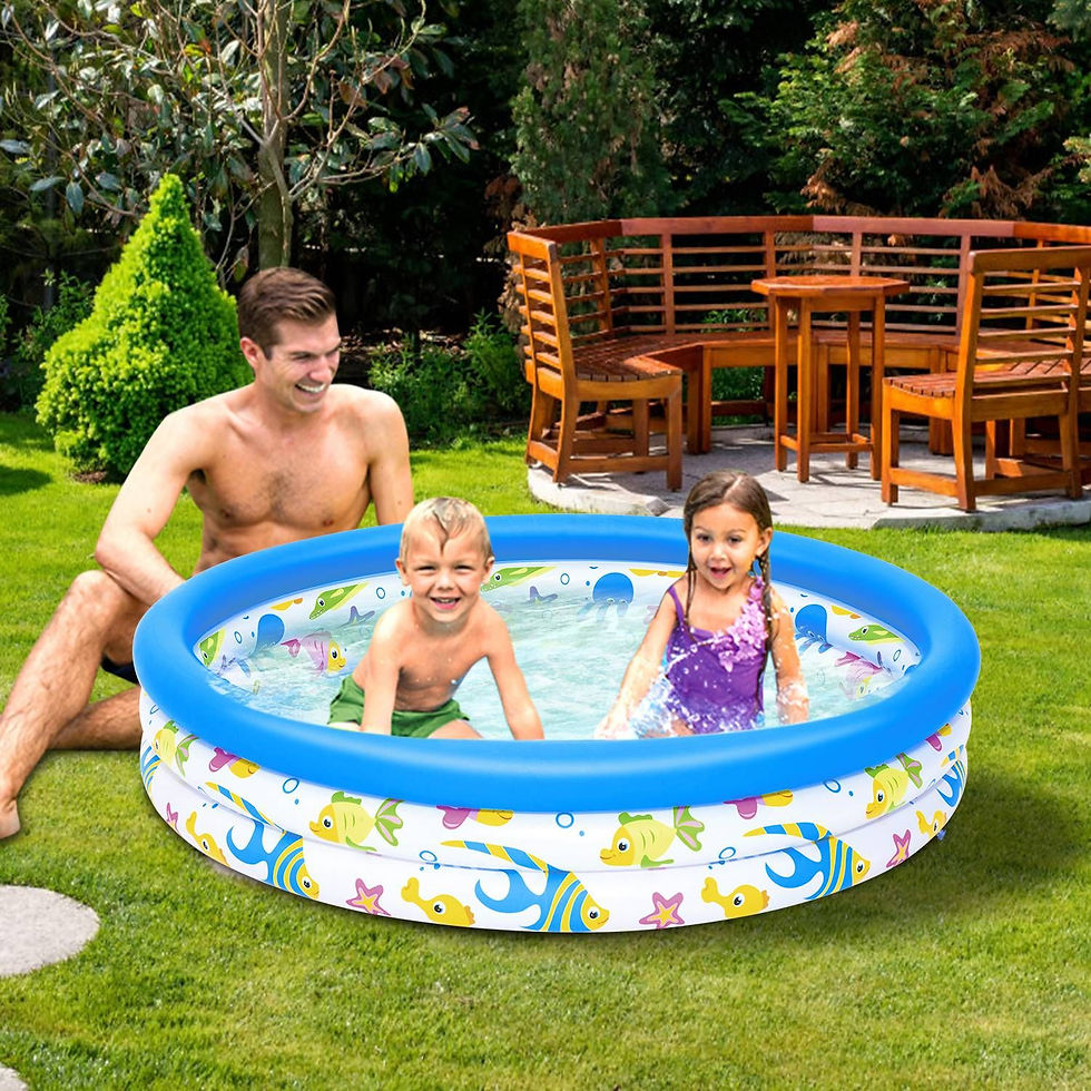 Thumbnail: 48x10In Inflatable Swimming Pool Blow Up Family Pool For 2 Kids Foldable Swim Ba