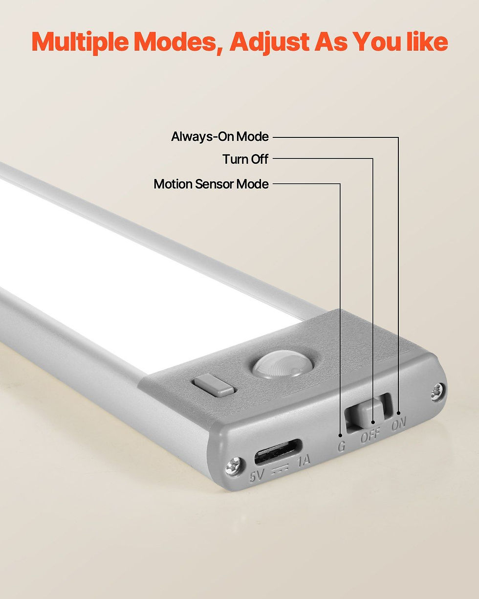 Thumbnail: Under Cabinet Lighting 2 PCS 62 LED Motion Sensor Lights Battery Operated