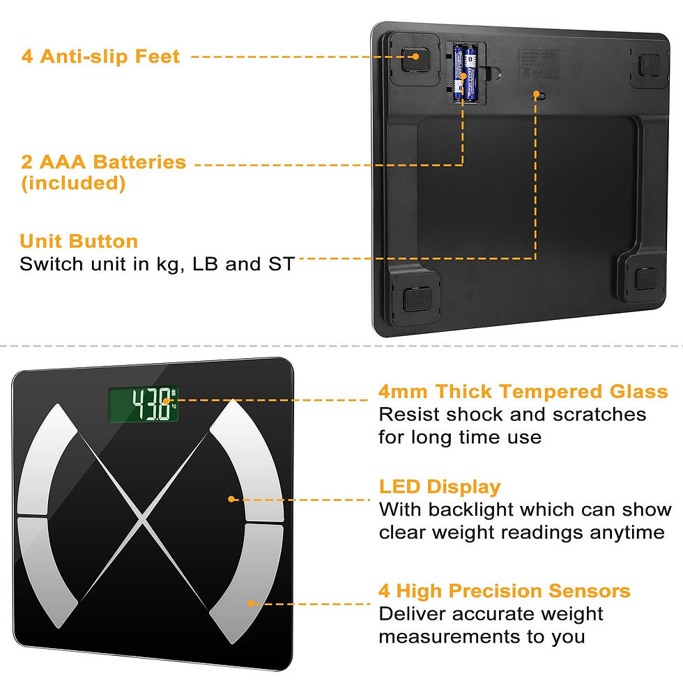 Thumbnail: Smart Body Composition Scale Fat Monitor Digital APP Scale BMI Health Analyzer f