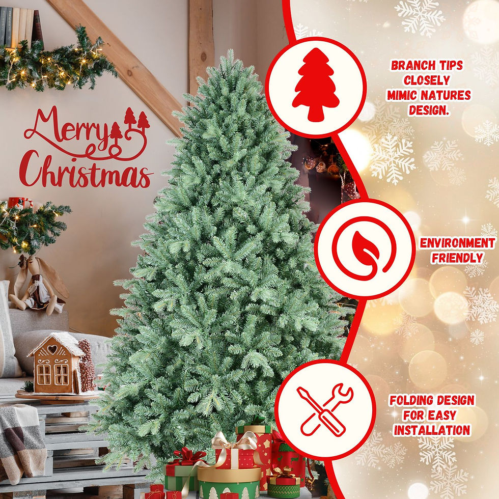 Thumbnail: 6ft Blue-Green Tint PE/PVC Mixed Tree Hinged Environmentally Friendly Fireproof 