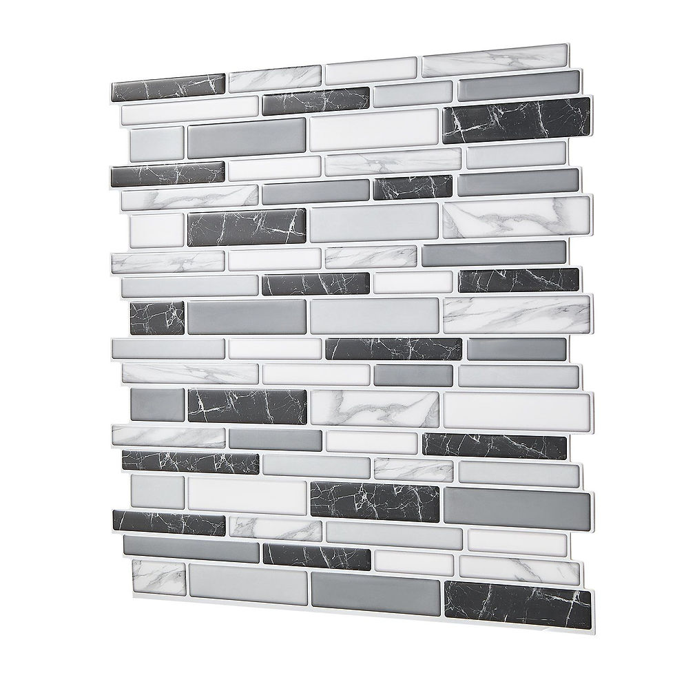 Thumbnail: 10Pcs Peel and Stick Backsplash 12x12x0.78 in Self-Adhesive Wall Tile Stone-Look