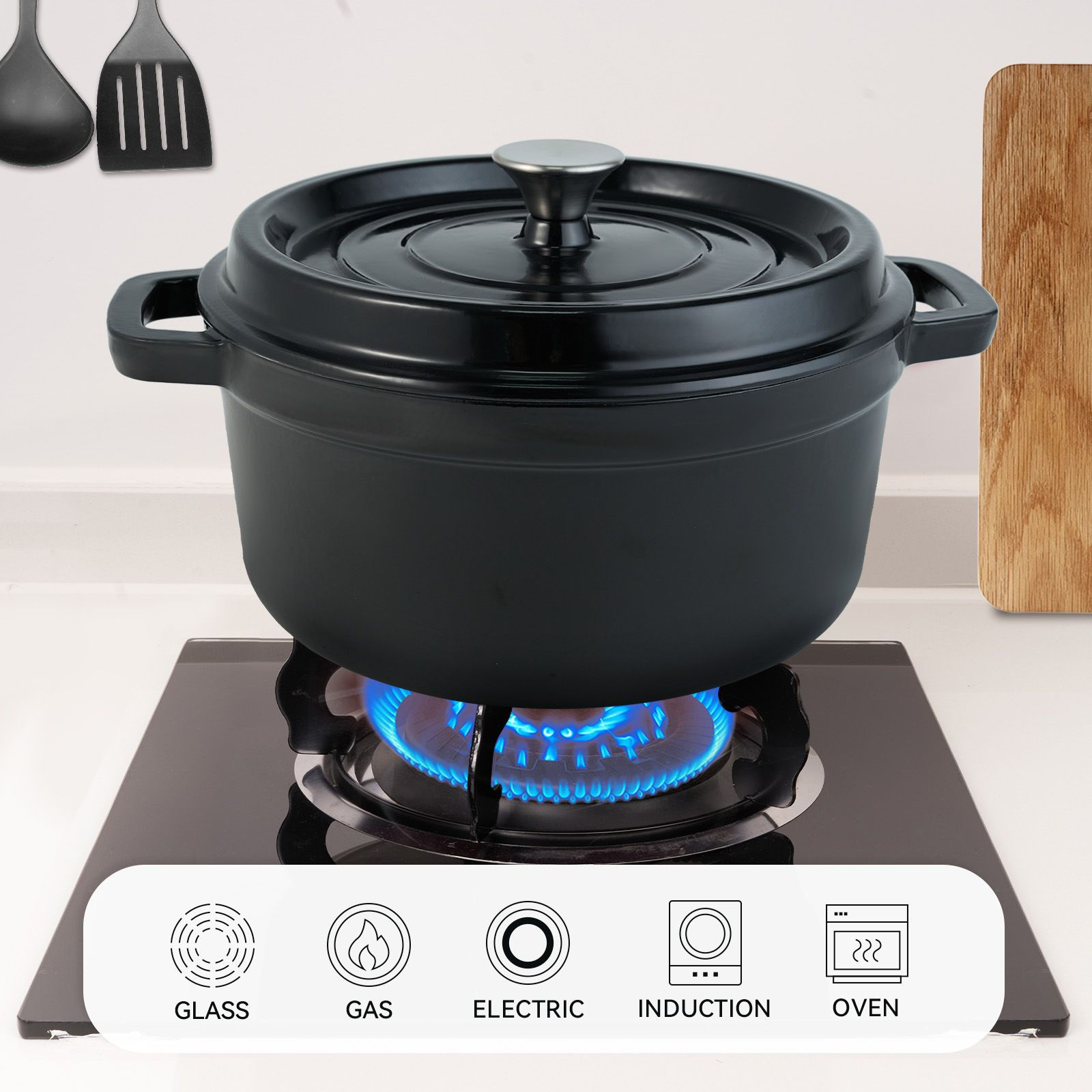 Cast iron Dutch POTS are suitable for gas, electric, ceramic, induction furnaces