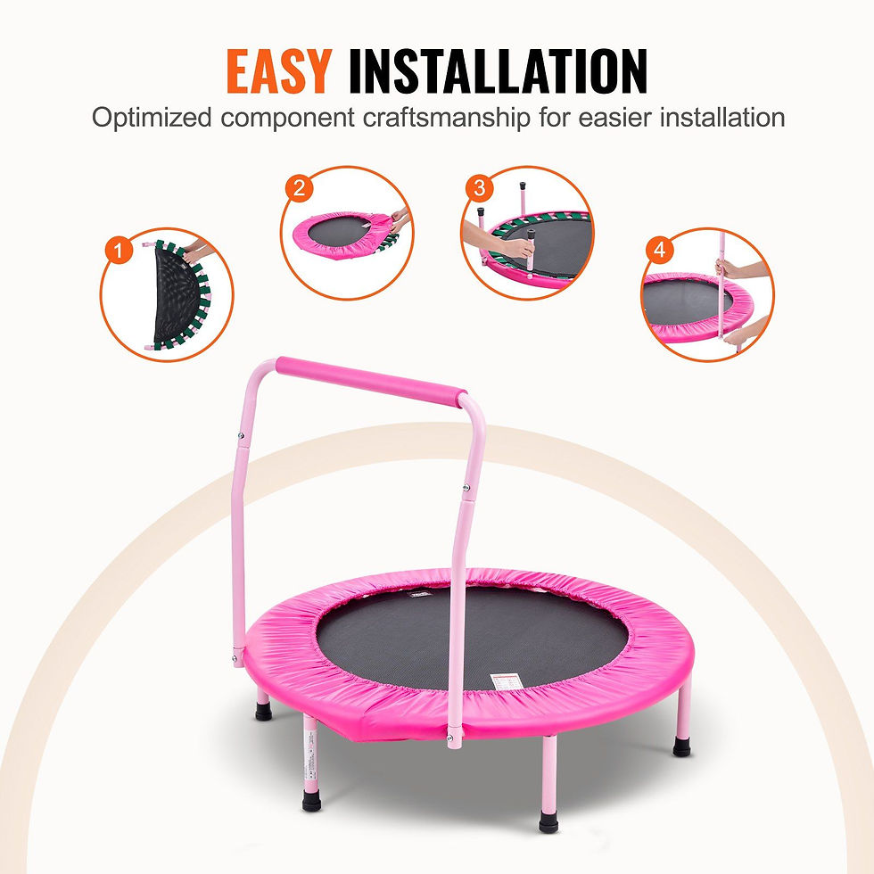 Thumbnail: 36" Trampoline for Kids Foldable Mini Toddler Trampoline Indoor Outdoor