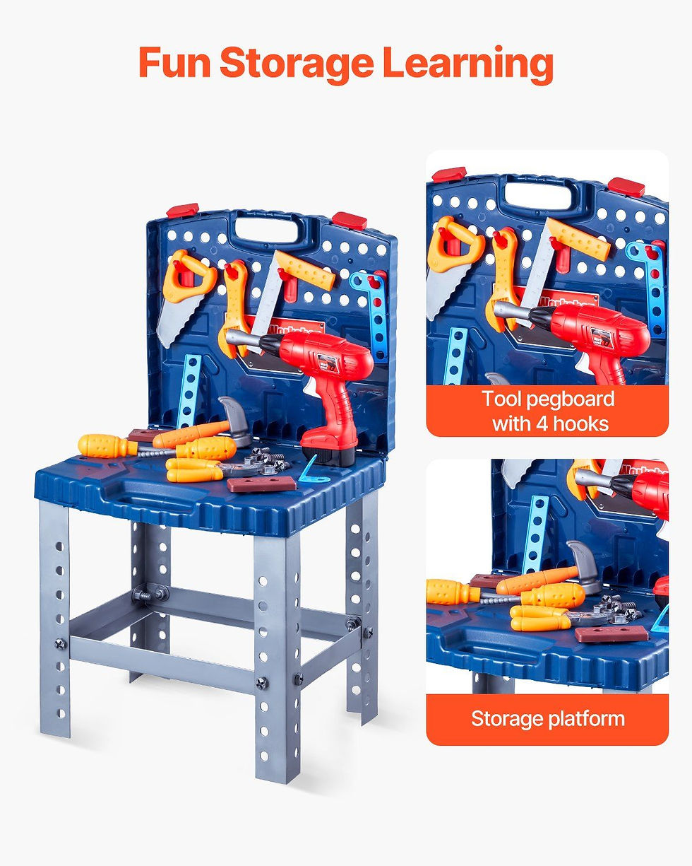 Thumbnail: Kids Workbench 56 pcs Tool Bench with Realistic Tools and Electric Drill