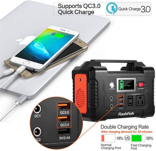 200W Portable Power Station, FlashFish 40800mAh Solar Generator