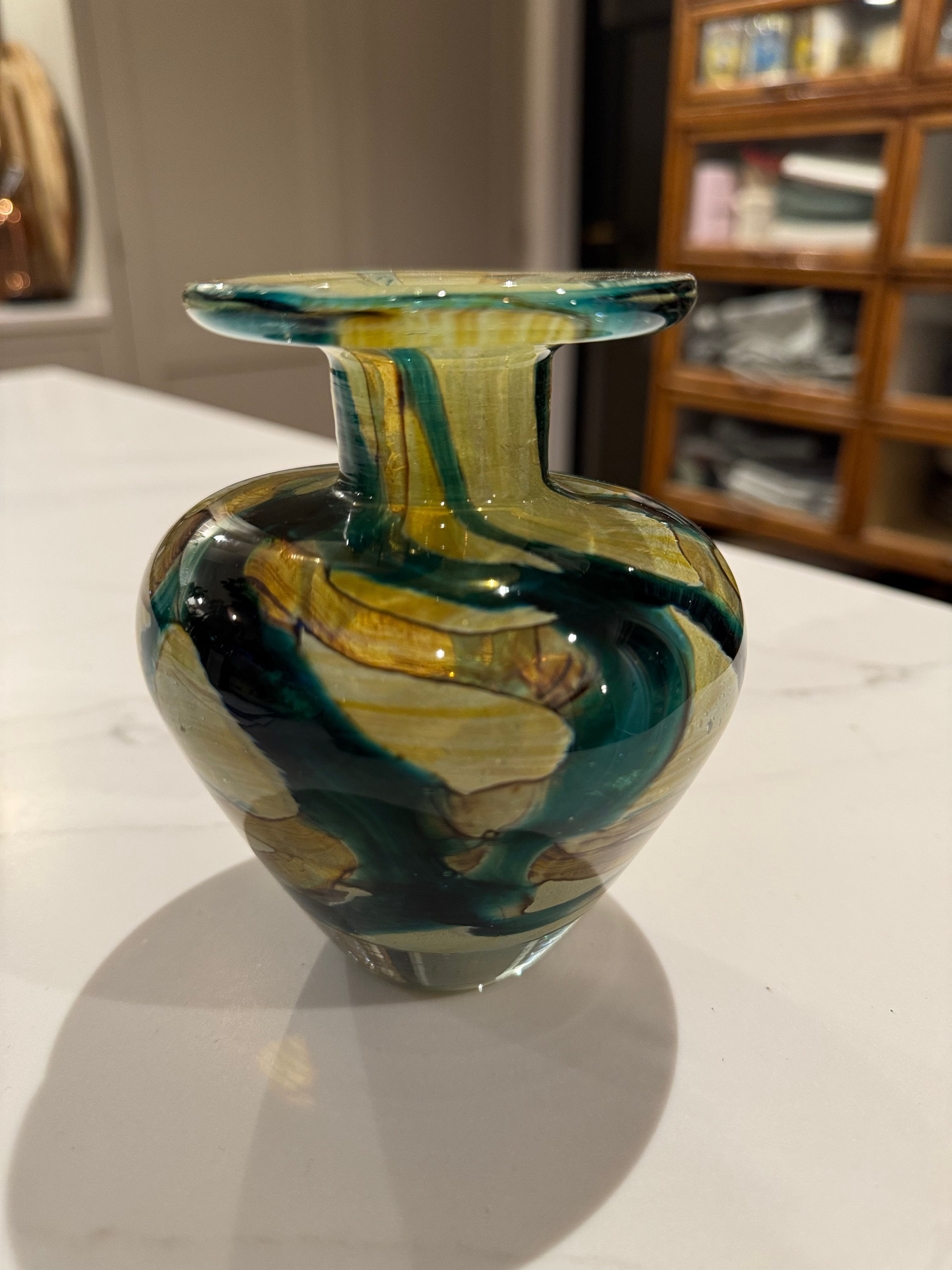 Gozo (Maltese) Green / Gold / Clear Vase