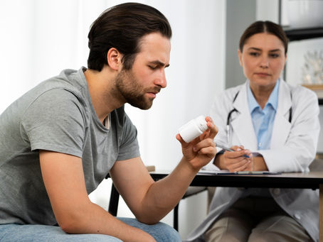 Man being treated for drug addiction