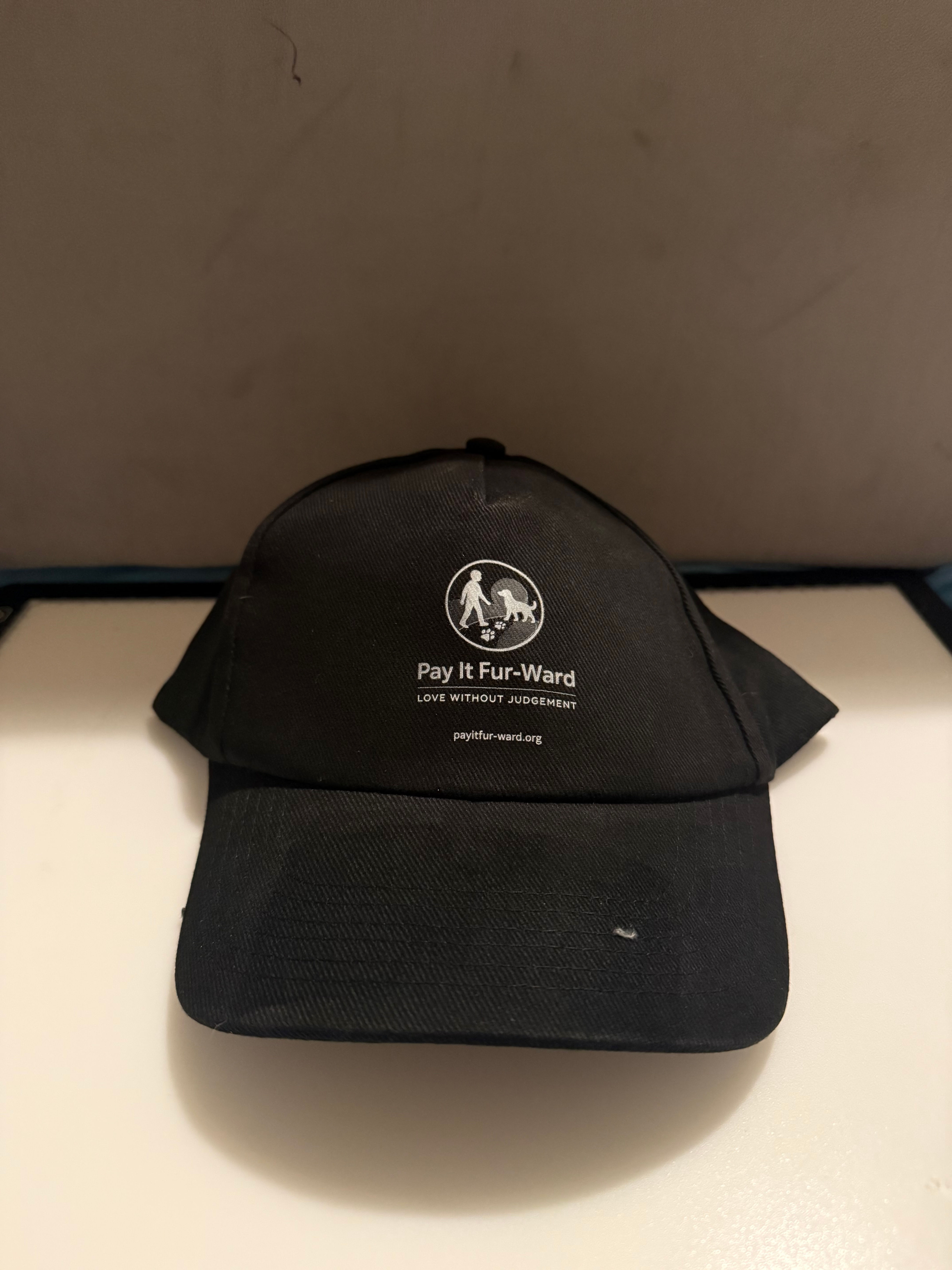 Pay It Fur-Ward Black Baseball Cap with Logo
