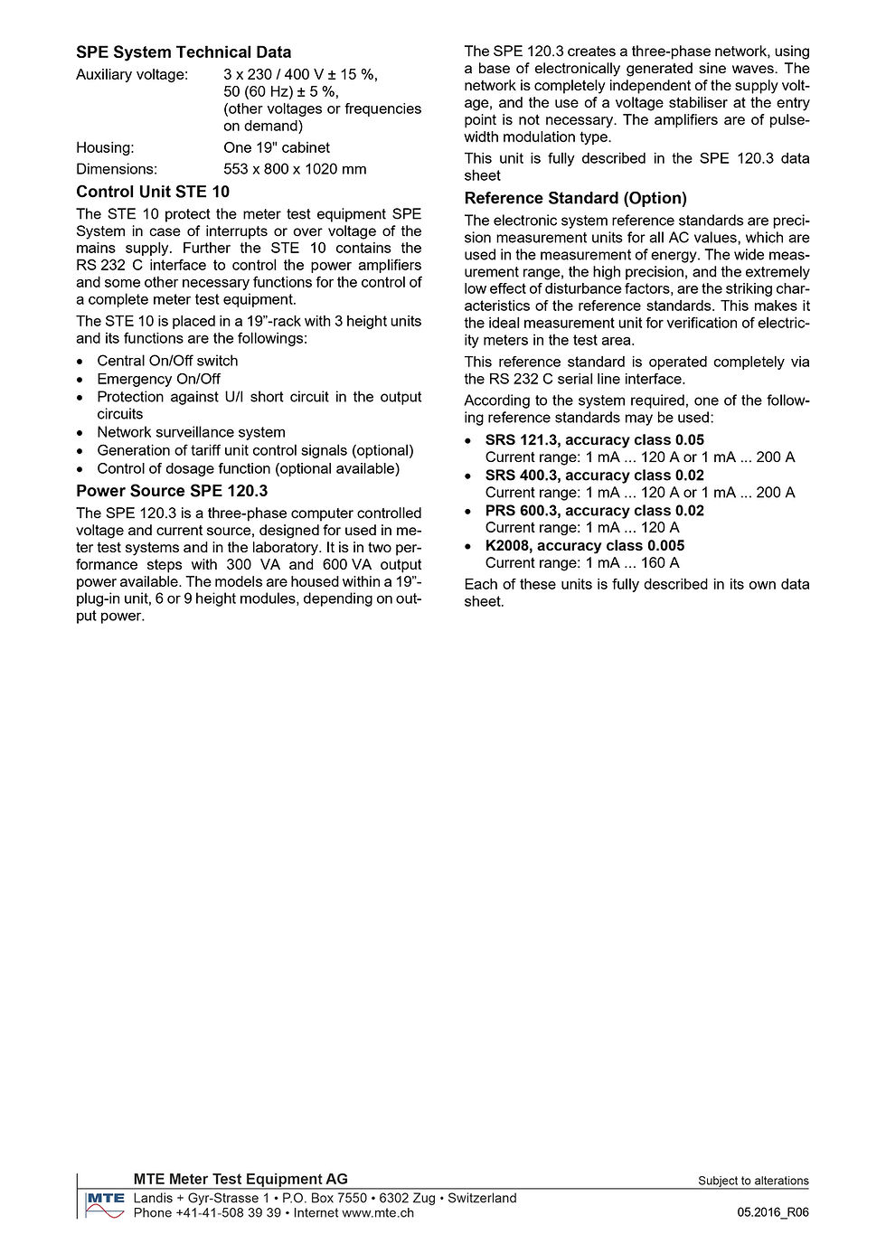 Thumbnail: MTE SPE System Power Source for Meter Testing Three-Phase Electronic Source Technical specifications