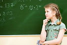young student at blackboard