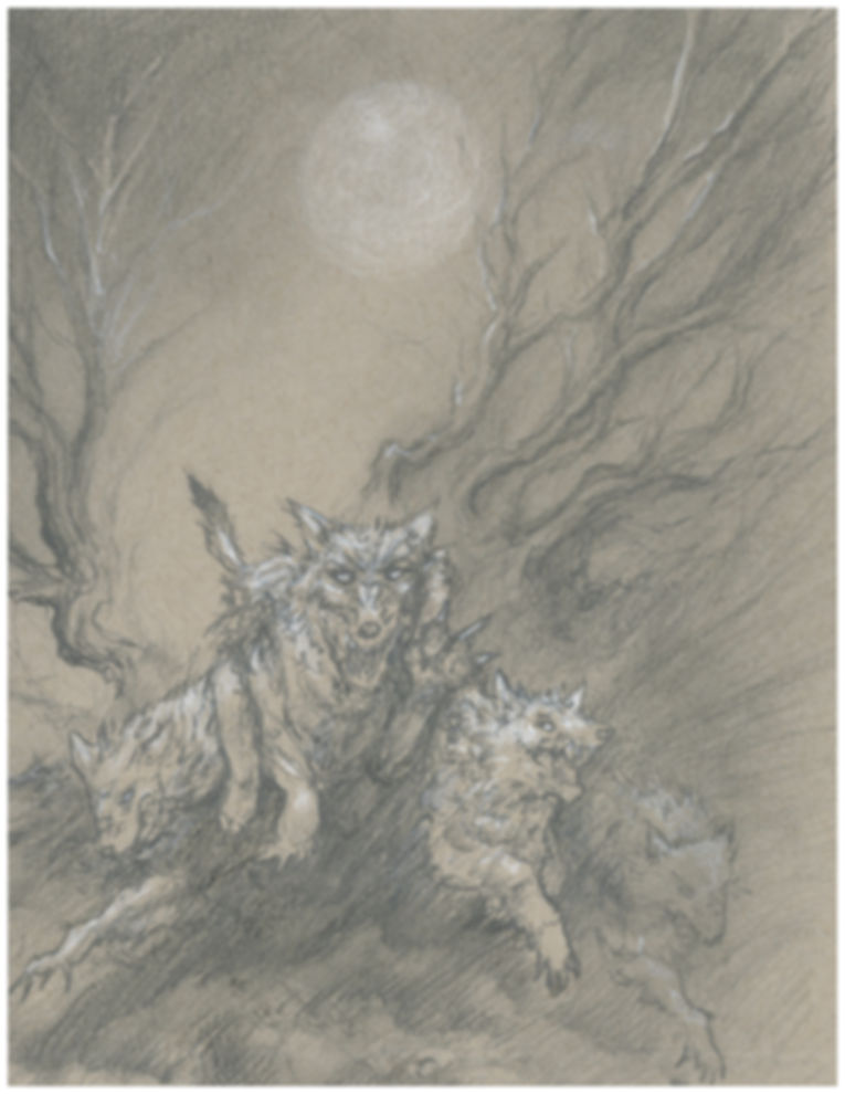 THE DRAGON STORM - GATES - Ghost Wolves - Framed & Signed by Author and Artist