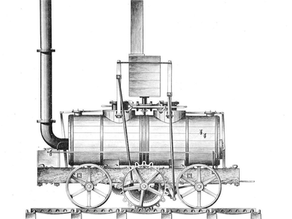 A drawing of the Salamanca steam locomotive