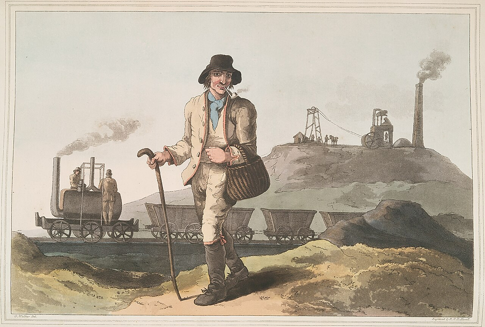 The Collier, watercolour by George Walker, 1813, said to depict the Salamanca and Middleton Colliery
