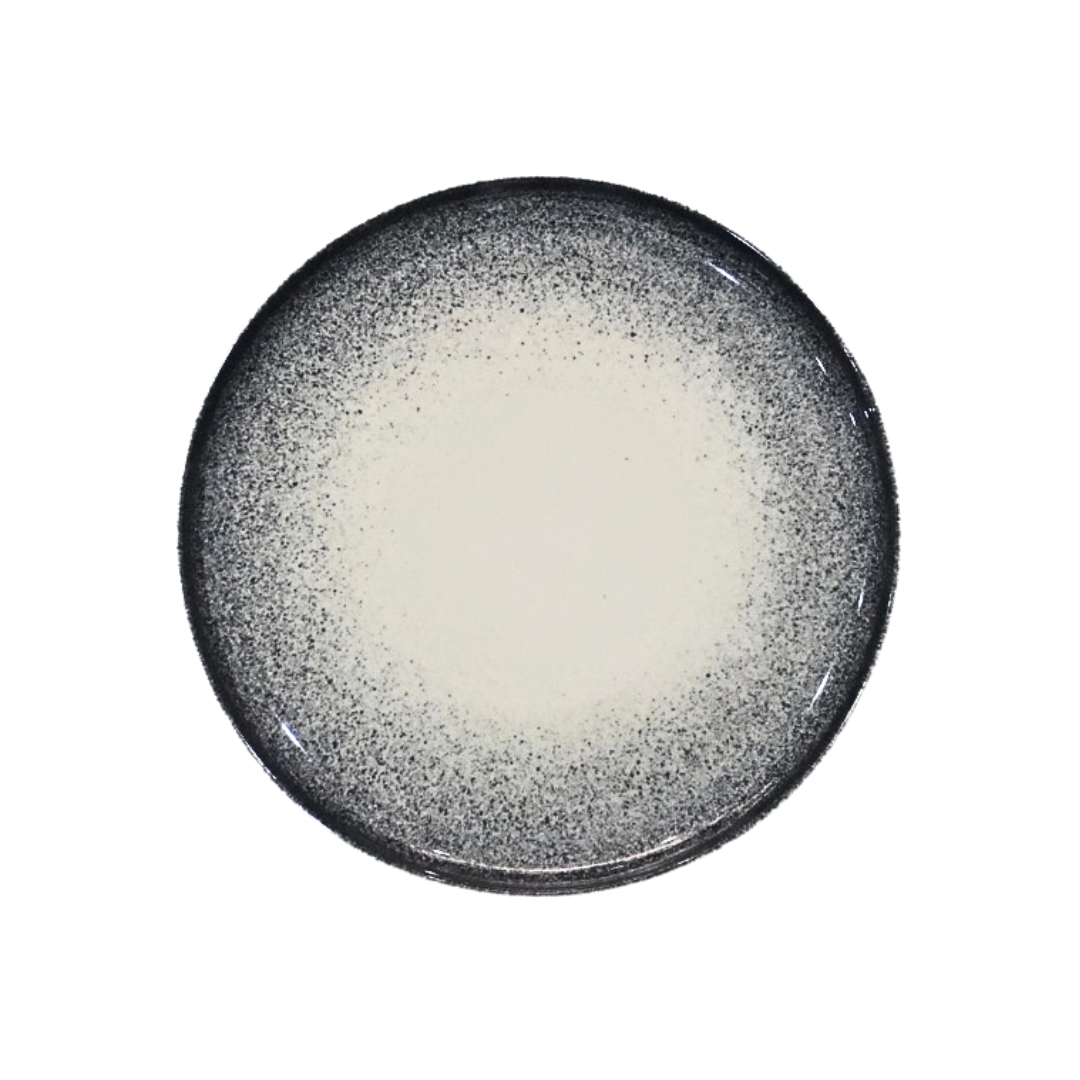 Spray Black Glaze Plate 27cm