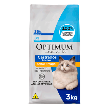 Ração Optimum Gatos Castrados Frango