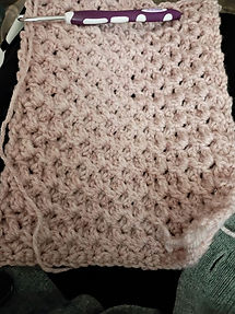light pink textured winter scarf