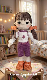 Handmade Crochet heirloom Doll in children's room