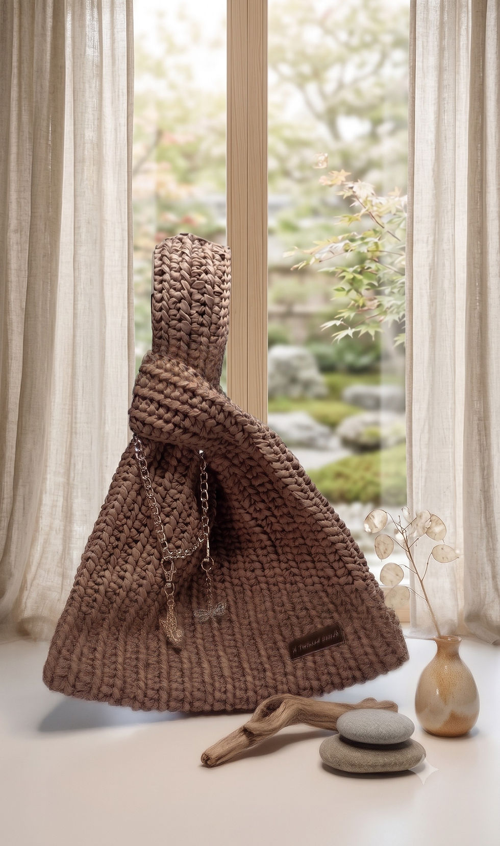 Thumbnail: Japanese Knot Bag, Crochet