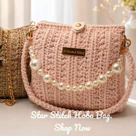 Handmade Crochet Star Stitch Hobo Handbag