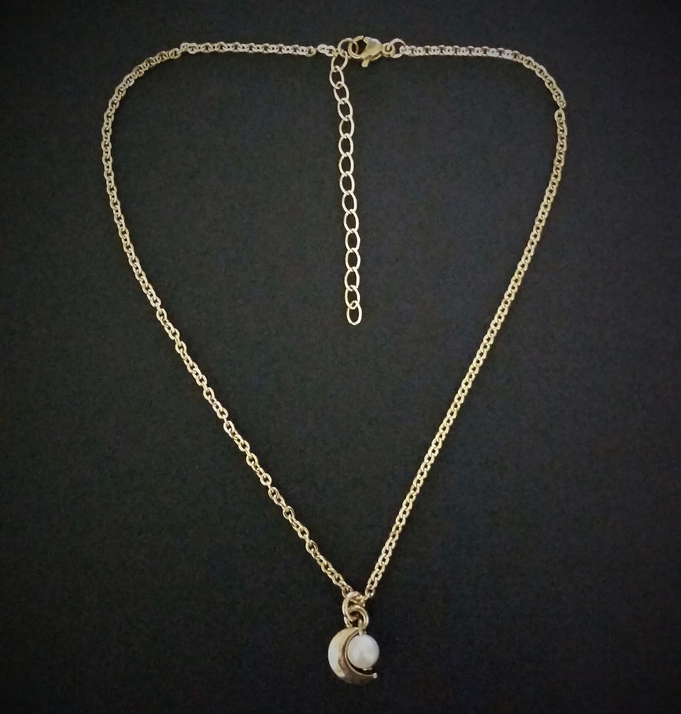 Thumbnail: Tiny Gold Crescent Moon Chain Choker Necklace, Dainty moon Charm  Choker