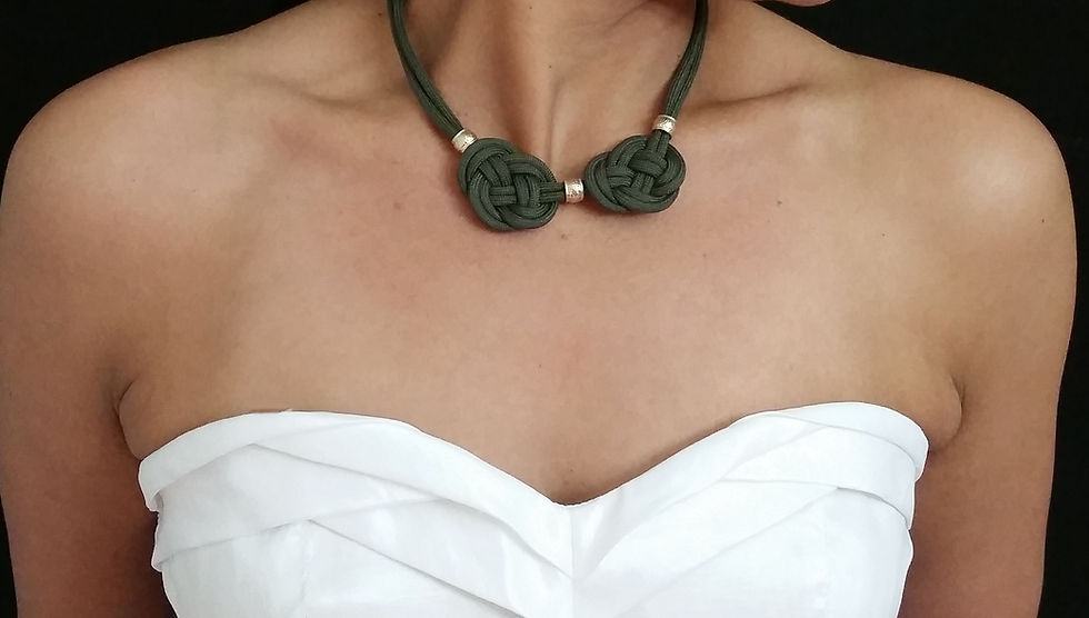 Cute Olive Green Celtic knot Rope Necklace